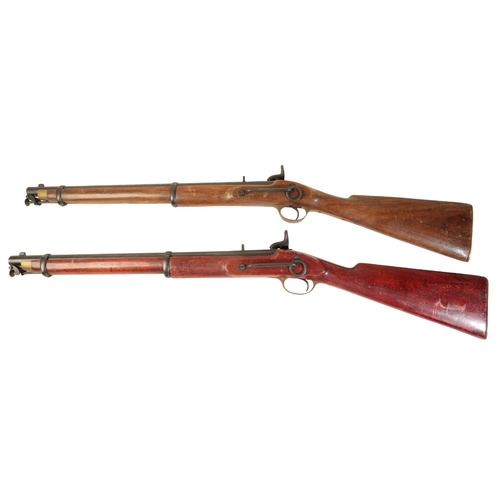 371 - TWO PROP MUSKETS both have a total length of 91.5cm and can by dry fired. I believe these are prop r... 