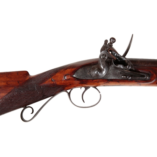 375 - A BROWN BESS FLINTLOCK OFFICER'S MUSKET 11 bore, with full walnut stock, steel trigger guard, steel ... 