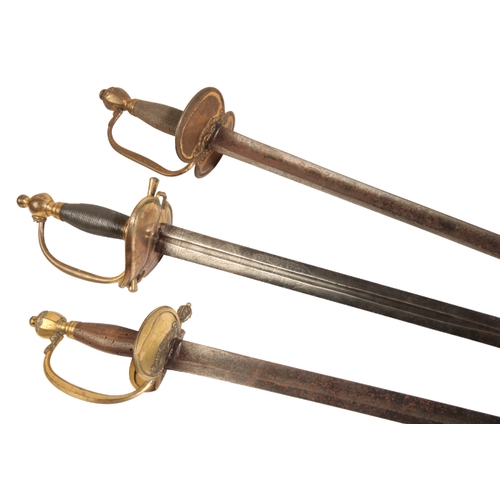 450 - A 1796 PATTERN HEAVY CAVALRY OFFICER'S DRESS SWORD with slender double-edged blade, copper and gilt ... 