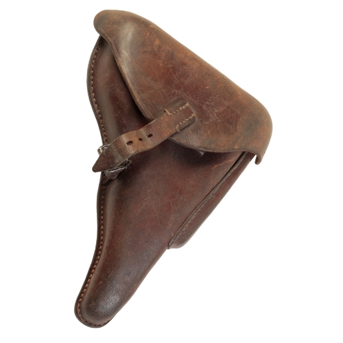 484 - A WWII GERMAN LUGER PISTOL HOLSTER brown leather and date stamped '1939 Bensberg'; signs of use; a n... 