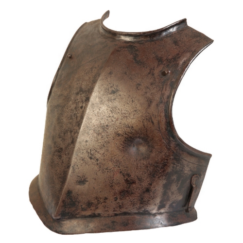 506 - A 17TH CENTURY ENGLISH CIVIL WAR ARMOURED BREAST PLATE formed at its outward flange with plain sligh... 