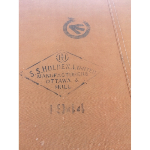 604 - A WWII MILITARY TENT made by S.S. Holden Ltd, Manufacturers Ottawa & Hull, stamped with a military c... 