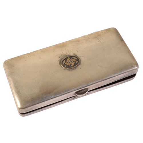 609 - AN SS GERMAN WHITE METAL RAZOR CASE with embossed 