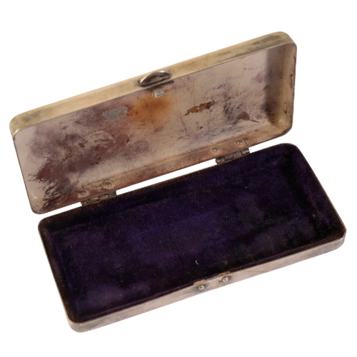 609 - AN SS GERMAN WHITE METAL RAZOR CASE with embossed 