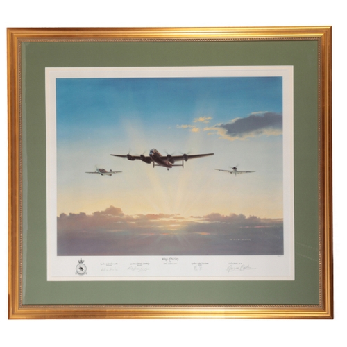 616 - WINGS OF VICTORY a coloured print, 
signed by Squadron Leader Alan Martin - Hurricane; Squadron Lead... 