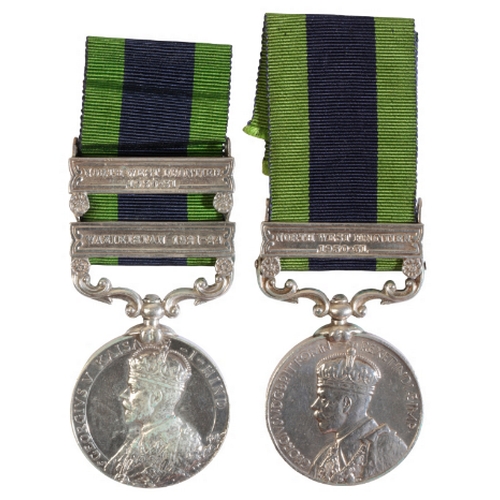 97 - TWO INDIAN GENERAL SERVICE MEDALS Northwest Frontier 1930-31, correctly impressed 6258 RFM Frembahad... 