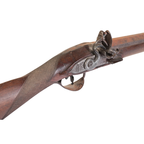 386 - A CONTINENTAL SINGLE BARREL FLINTLOCK SPORTING GUN with walnut stock, Damascus barrel, steel trigger... 