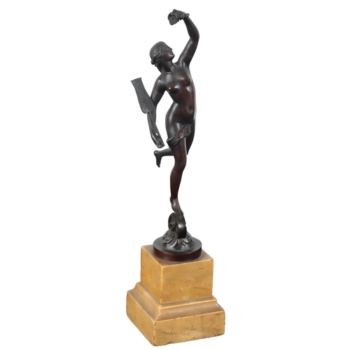 111 - AFTER GIAMBOLOGNA (1529-1608) A PATINATED BRONZE MODEL OF MERCURY late 19th/early 20th century, depi... 