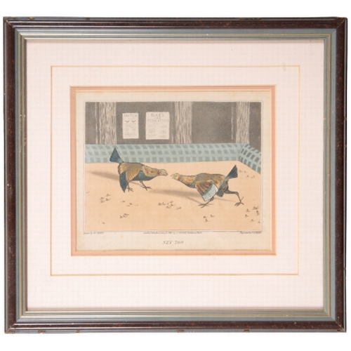 199 - HENRY THOMAS I ALKEN (1785-1851) A series of four cockfighting scenes coloured engraving, published ... 