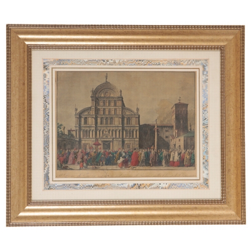 201 - GIOVANNI ANTONIO CANAL 'CANALETTO' (1697-1768)  A GROUP OF FOUR VENETIAN SCENES coloured engravings,... 