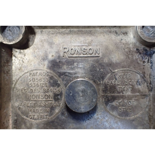 258 - A RONSON ADVERTISING AHTRAY; 'HOOVER' chrome plated, and another similar with presentation engraving... 