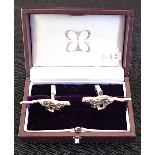 459 - TWO PAIRS OF MAPPIN & WEBB STERLING SILVER CUFFLINKS Rhino and Cheeta with a pair of Links of London... 