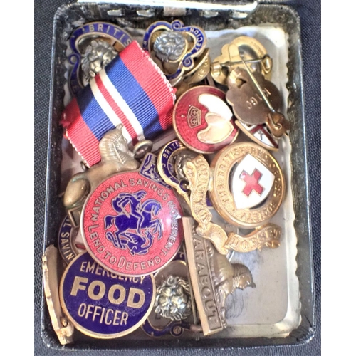 497 - A COLLECTION OF ENAMEL BADGES including 'Emergency food officer', British Legion, Marabout, and othe... 