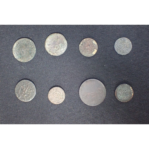 501 - A COLLECTION OF EAST INDIA COMPANY COINS cents and half-cents, 18th/19th century (formerly taped to ... 