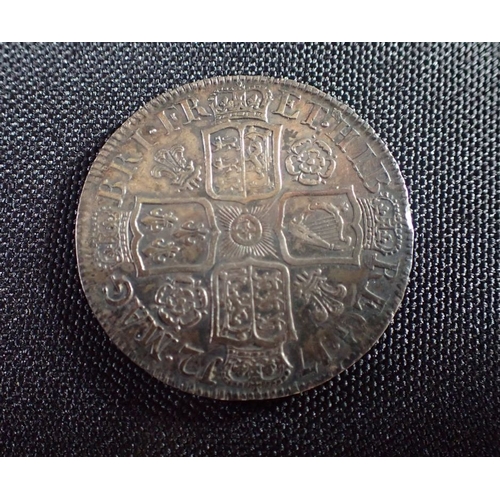 505 - QUEEN ANNE 1712 HALF CROWN ANNO.REGNI.UNDECIMO.DECUS.ET.TUTAMEN edge, (some toning, some nicks)