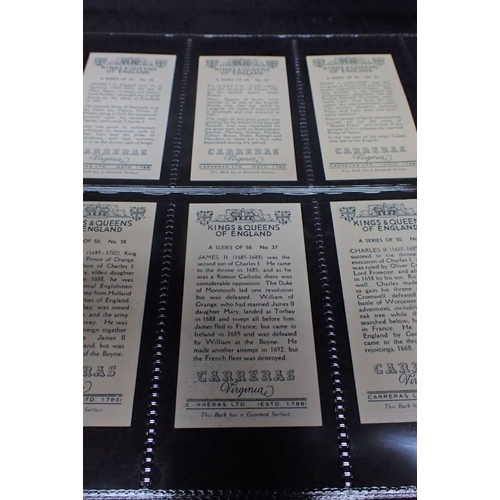 533 - AN ALBERT'S BROWN VINYL CIGARETTE CARD ALBUM containing mixed sets of historical related cards inclu... 