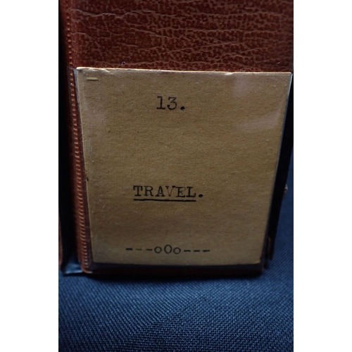 545 - AN ALBERT'S BROWN VINYL CIGARETTE CARD ALBUM containing mixed sets of travel and transport related c... 