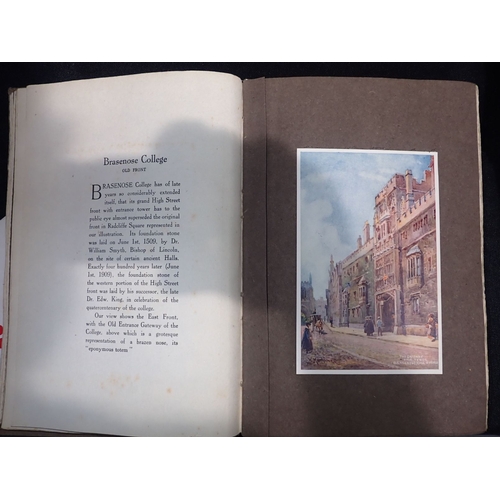 566 - 'FIFTY WATERCOLOURS OF OXFORD' with a collection of postcards, silk flowr emborideries and others