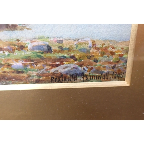 634 - REGINALD ASPINWALL ARCA: 'HEYSHAM SHORE, MORECAMBE BAY' 1895, watercolour 35 x 25cm, and another sim... 