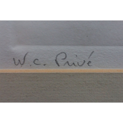 643 - BORIS O'KLEIN: 'W.C. PRIVE', COLOURED PRINT signed