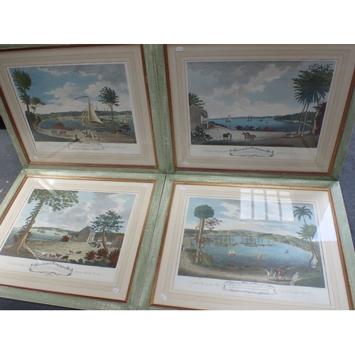 647 - FOUR JAMAICAN SCENES, IN PAINTED AND GILT FRAMES reproductions of an 18th century series, publ. Wynn... 