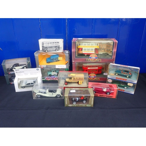 189 - TWO CORGI 'TRAMLINES' MODELS, WITH OTHER MODELS by Dinky, Matchbox, BMW (14, boxed)