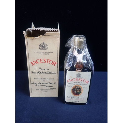 236 - A BOTTLE OF DEWAR'S ANCESTOR RARE OLD SCOTCH WHISKY in cellophane and boxed