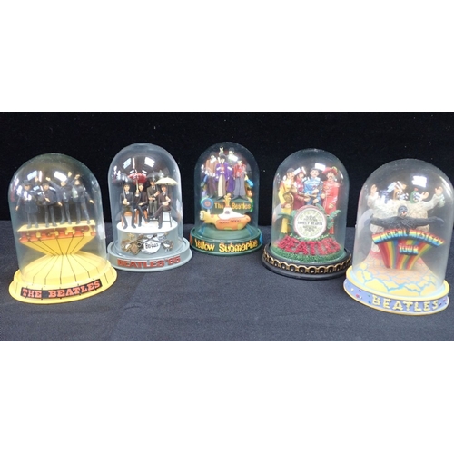 237 - BEATLES: FIVE FRANKLIN MINT BEATLES FIGURAL DOMES