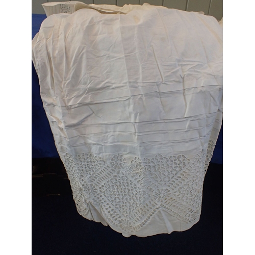 255 - A QUANTITY OF 19TH CENTURY EMBROIDERED CHILDREN'S DRESSES with a ladies Broderie Anglais underskirt.... 