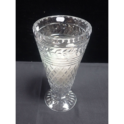 272 - A LARGE CUT GLASS VASE 34cm high