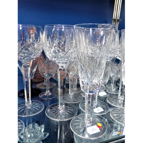 276 - WATERFORD CRYSTAL: 6 HOCK GLASSES AND 6 CHAMPAGNE FLUTES with others and a quanity of other glasswar... 