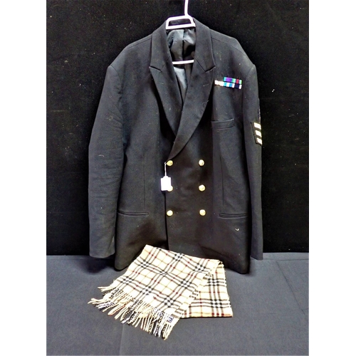 29 - A BURBERRY CASHMERE SCARF with a gentleman's Naval Jacket