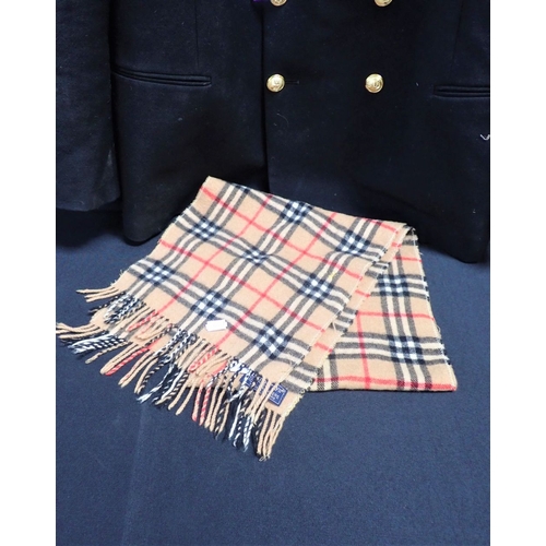 29 - A BURBERRY CASHMERE SCARF with a gentleman's Naval Jacket