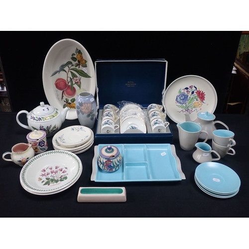 73 - A BOXED ROYAL WORCESTER COFFEE SET, POOLE, A BING & GRONDHAL VASE Poole and Portmeirion wares