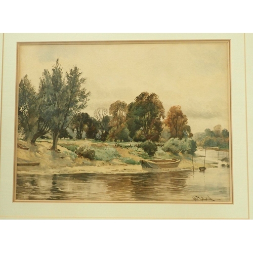 1132 - HERBERT MOXON COOK (1844-1928/29) A river landscape signed and dated lower left, watercolour, 31cm x... 