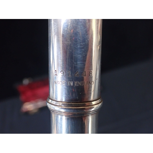 182 - A'STRATFORD' SILVER FLUTE BY BESSON, LON the mouthpiece stamped 'sterling' No. 191448, cased