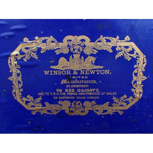 217 - A 19TH CENTURY WINSOR & NEWTON ARTIST'S BOX (for printing) mahogany, with some original contents (in... 