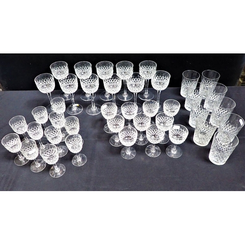 242 - A PART-SUITE OF WEBB DRINKING GLASSES small wine (11), larger (10), Hock (11), and tumblers (9)