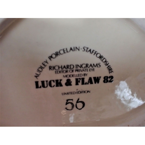 245 - AN AUDLEY PORCELAIN 'RICHARD INGRAMS' (PRIVATE EYE) CHARACTER JUG modelled by Luck and Flaw, Limited... 