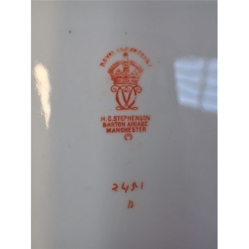 252 - A SMALL HANCOCK'S DERBY EWER, TWO DERBY COFFEE CANS (one a/f) a 19th Century porcelain urn (a/f), a ... 