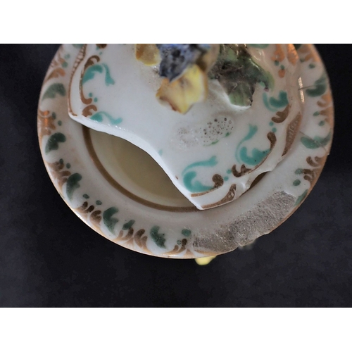 252 - A SMALL HANCOCK'S DERBY EWER, TWO DERBY COFFEE CANS (one a/f) a 19th Century porcelain urn (a/f), a ... 