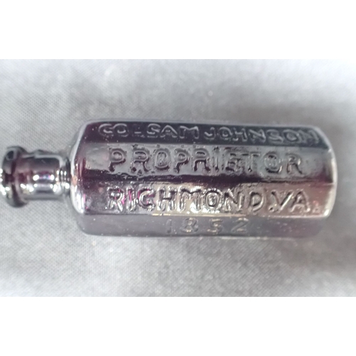 372 - A MEDICINE BOTTLE: 'A. LANCASTER'S INDIAN VEGETABLE JAUNDICE BITTERS' 'Col. Sam Johnson....Richmond ... 