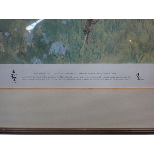 413 - TERENCE CUNEO: 'TEBOURBA GAP, TUNISIA, NORTH AFRICA...1942' depicting Maj. H.W. Le Patourel, VC, and... 
