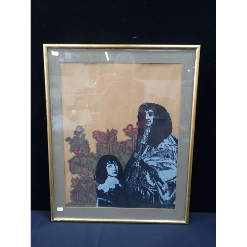 478 - JOHN LANGTON: 'RUPERT IN THE BEANFIELD' screen print 58 x 45cm plus mount