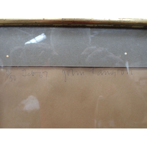 478 - JOHN LANGTON: 'RUPERT IN THE BEANFIELD' screen print 58 x 45cm plus mount