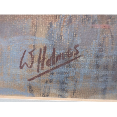 482 - WALTER HOLMES, B.1936: LANDSCAPE, WITH DISTANT CASTLE pastel, signed W.Holmes 31 x 46cm plus frame