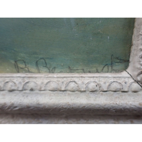 495 - B. BERNARD (?) STILL LIFE, FRUIT AND JUG oil on board, mid 20th century, indistinctly signed. 29 x 3... 