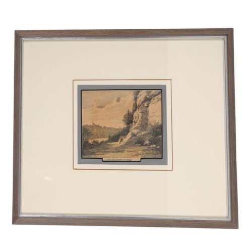 498 - A GROUP OF FOUR ENGRAVINGS including an image of Solitude palace, 8cm x 12cm, a rural scene from Pul... 