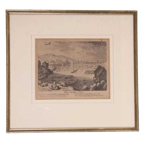 498 - A GROUP OF FOUR ENGRAVINGS including an image of Solitude palace, 8cm x 12cm, a rural scene from Pul... 