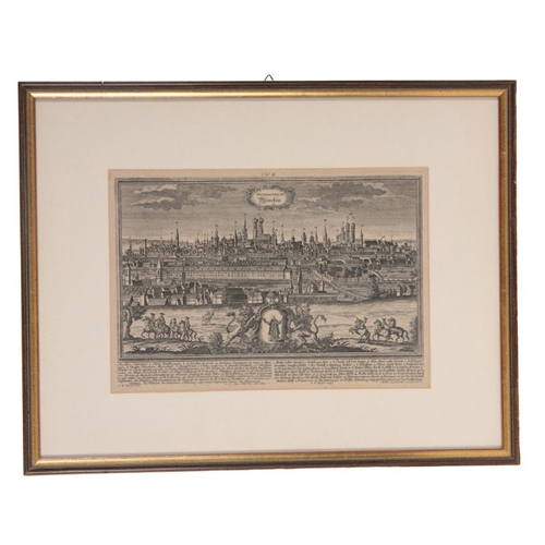 498 - A GROUP OF FOUR ENGRAVINGS including an image of Solitude palace, 8cm x 12cm, a rural scene from Pul... 